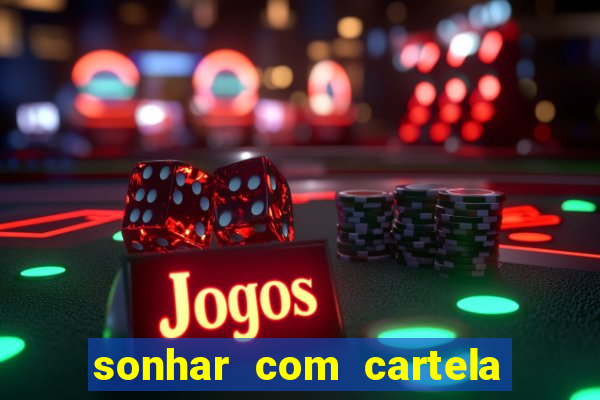 sonhar com cartela de bingo